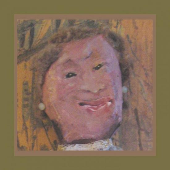 Paris Puppet close-up; papier mache,acrylics; circa 2000