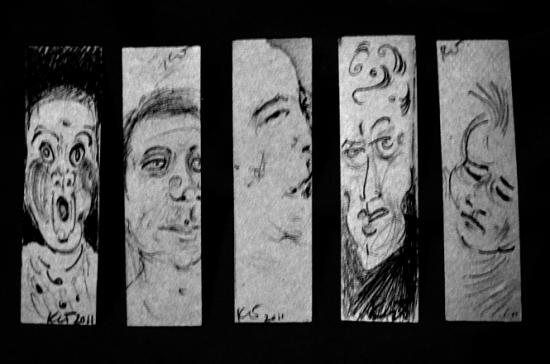 Five of Half-Inch x 2-inch Faces (Scream)